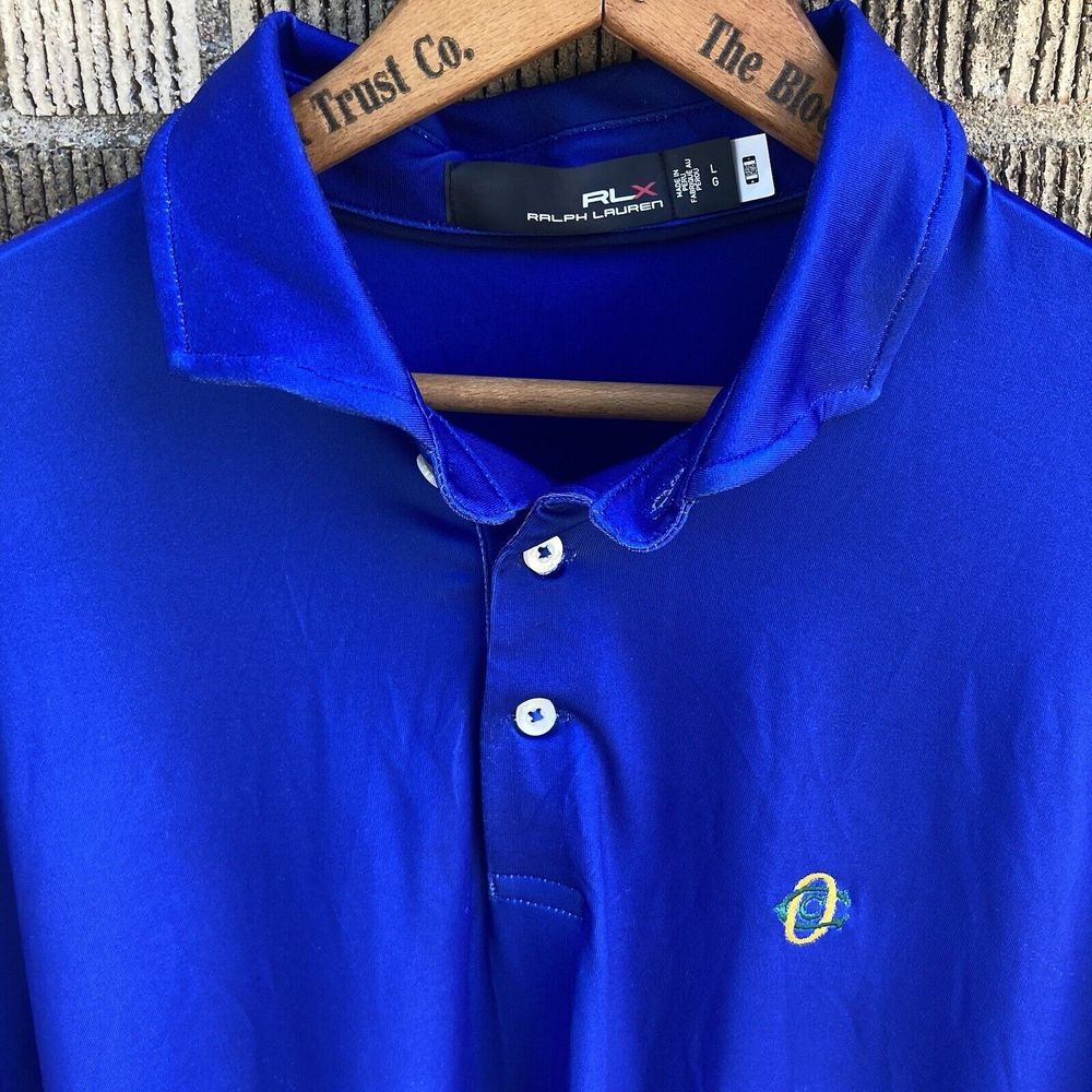 RLX Ralph Lauren Men's Large Blue Ombre Polo Oakmont Country Club Golf Stretch‎ - Picture 5 of 9
